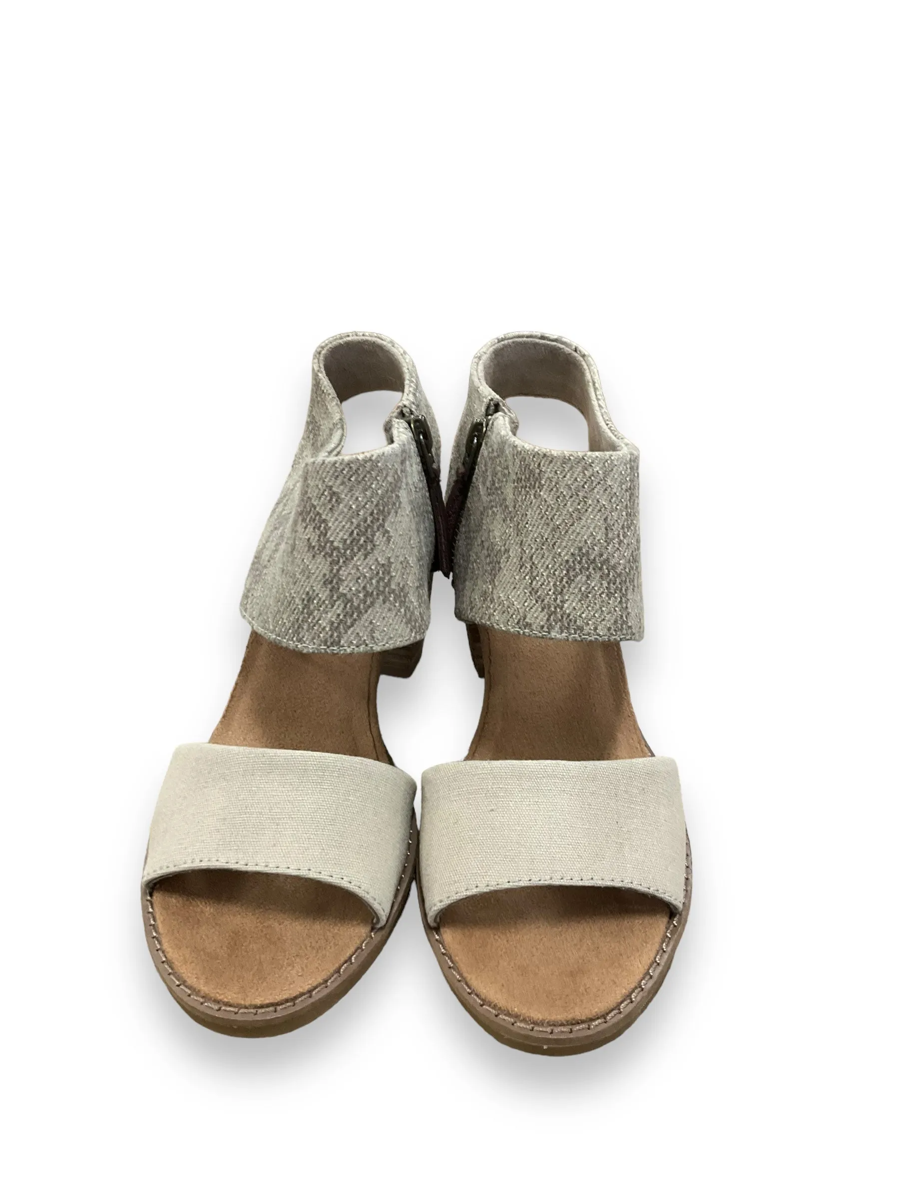 Tan Shoes Heels Block Toms, Size 5.5 toms