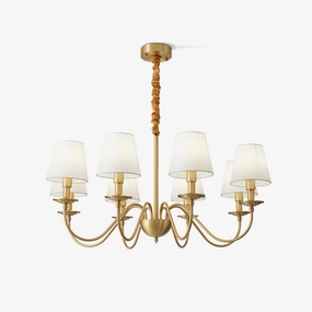 Tapered Fabric Brass Chandelierrustic chandelier,bedroom chandelier 