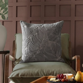 Taro Embroidered Feather Cushion Steelhome decor ,wall decor 