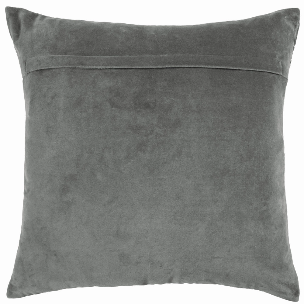 Taro Embroidered Feather Cushion Steel