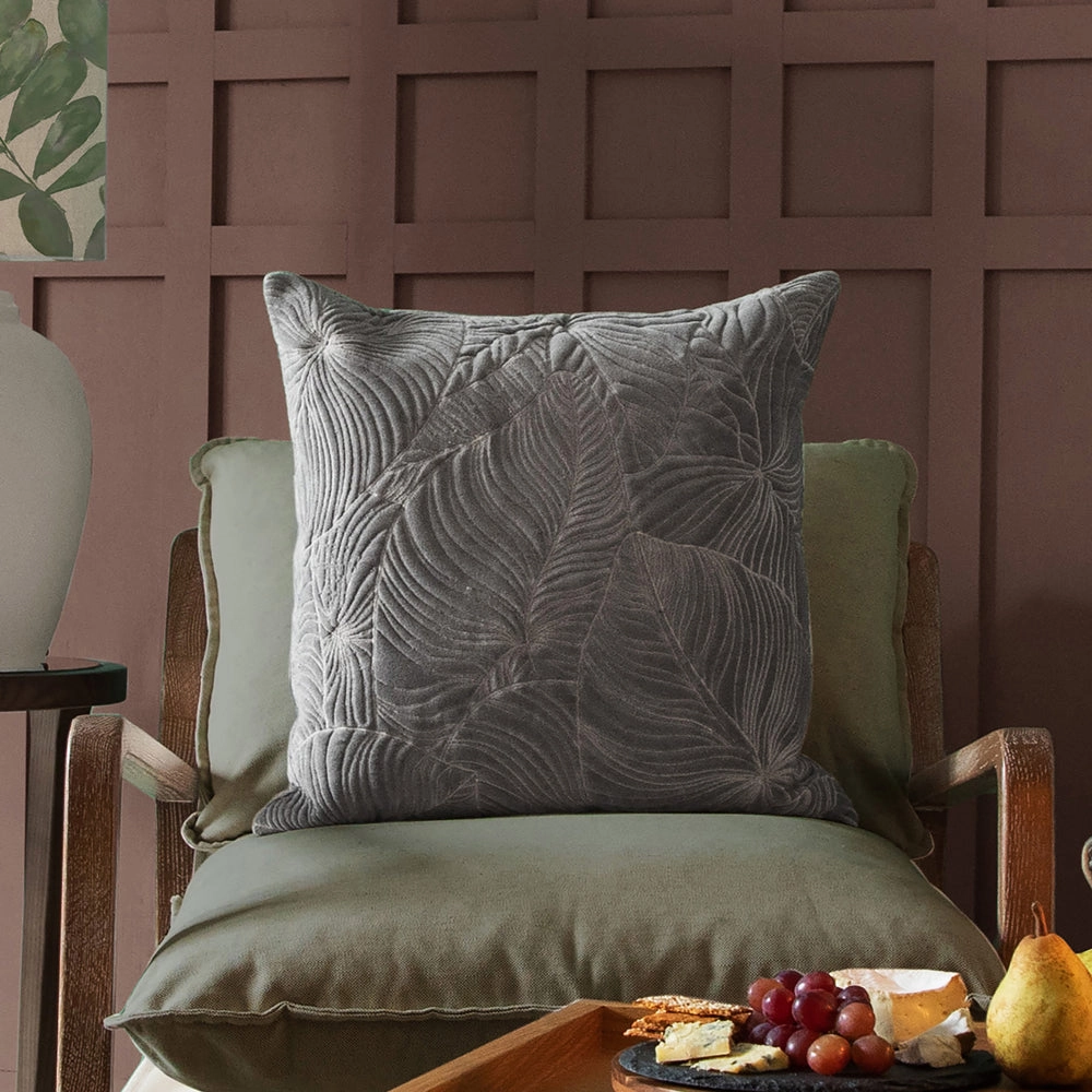 Taro Embroidered Feather Cushion Steelhome decor ,wall decor 