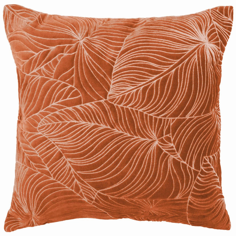 Taro Embroidered Feather Cushion Sunset