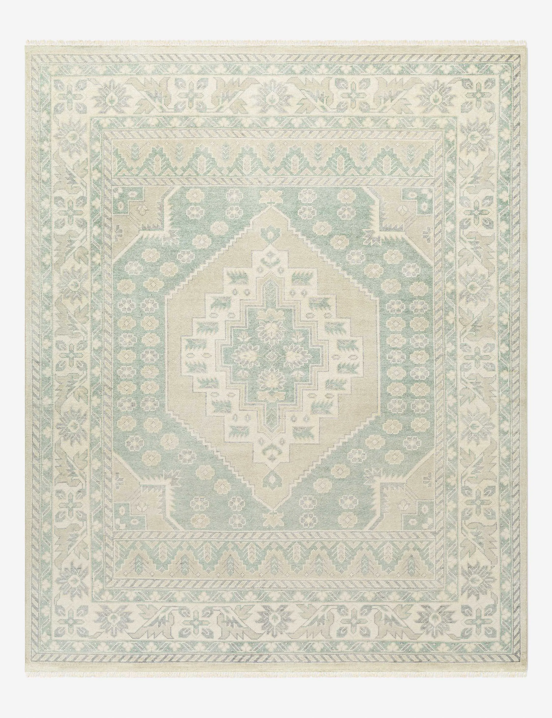 Taskin Hand-Knotted Wool Rugmodern color block patchwork rug