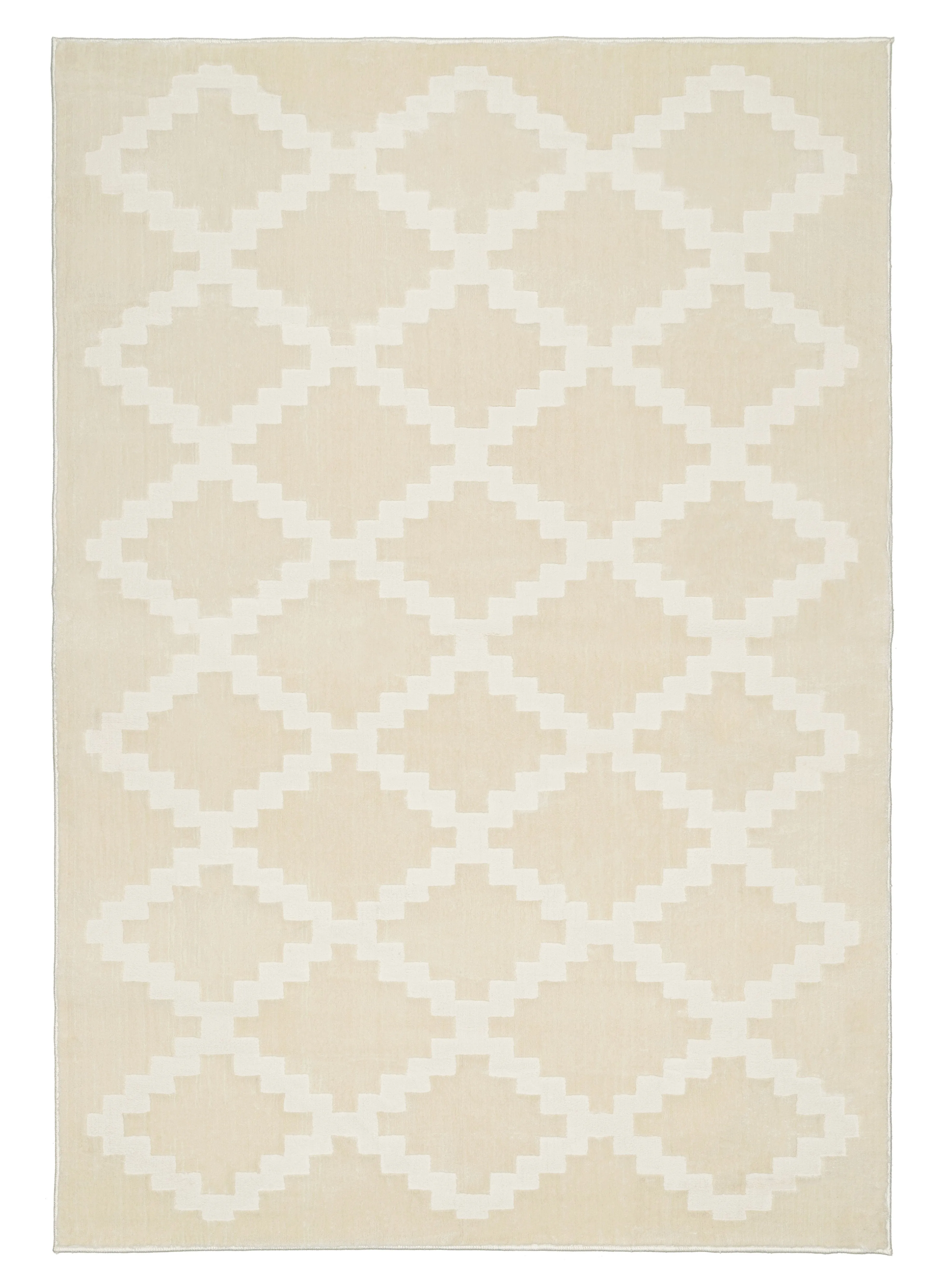Tata Textured Diamond Neutral Washable Rugmodern color block patchwork rug