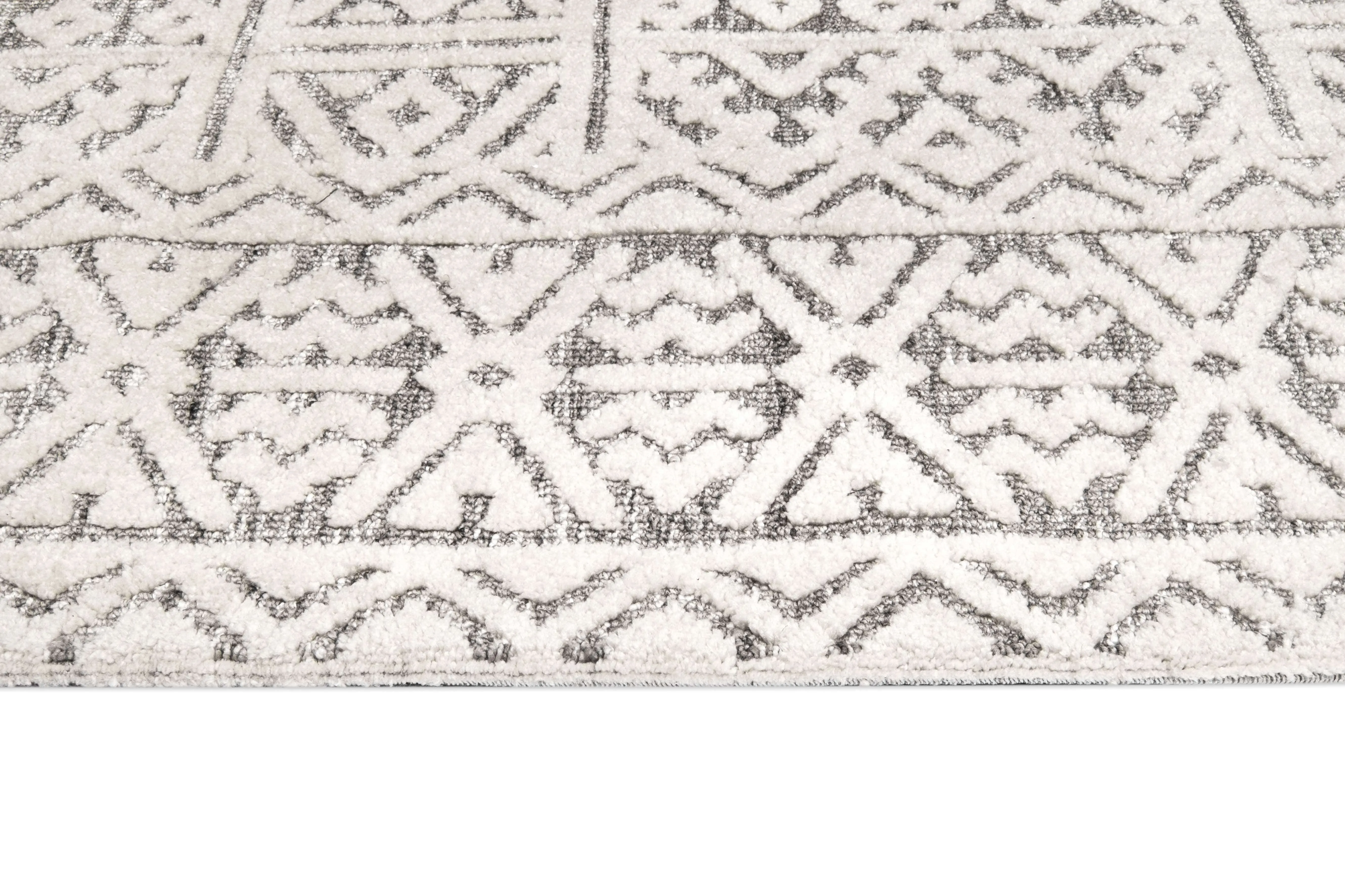 Tatiana Ivory and Grey Textured Tribal Rug