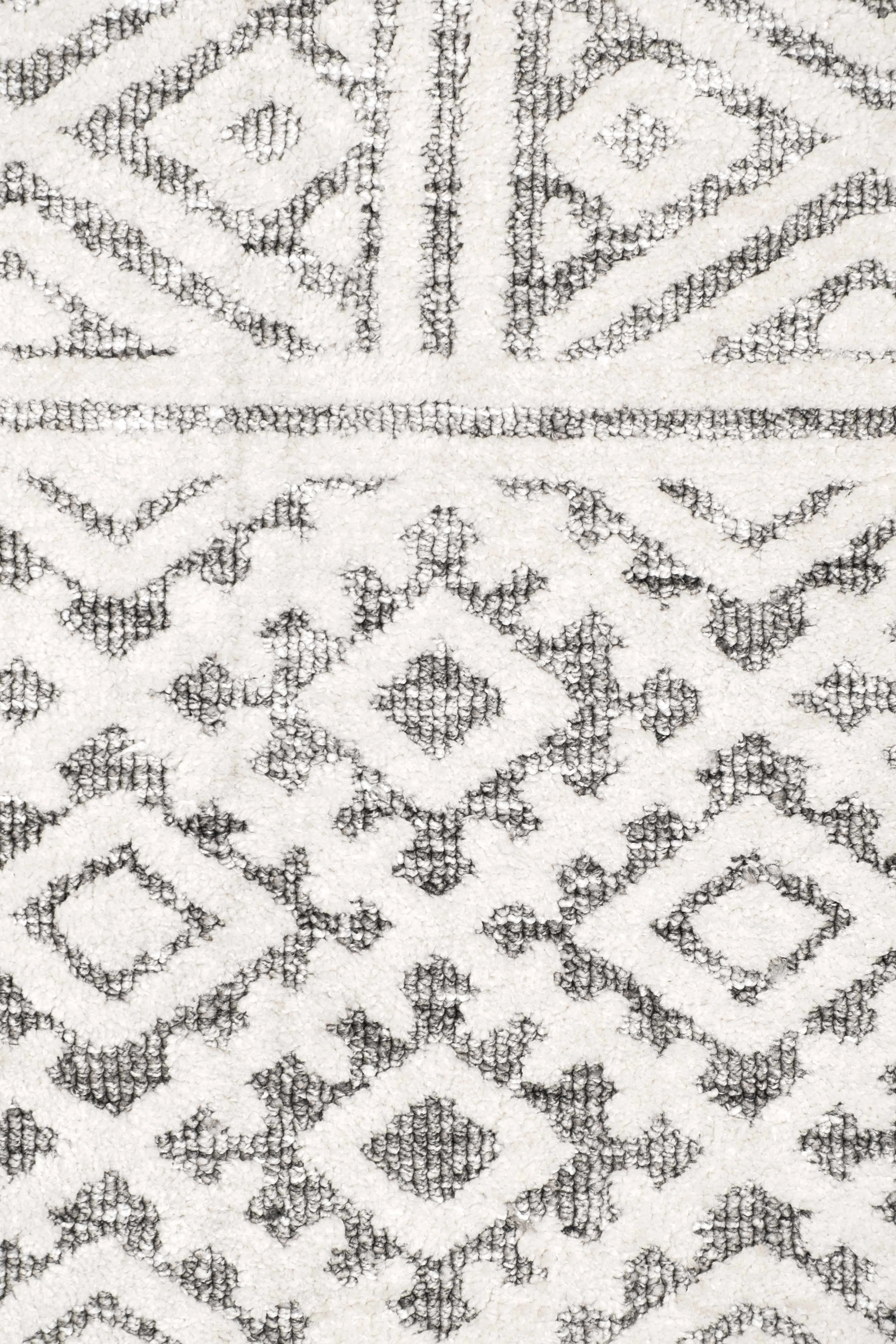 Tatiana Ivory and Grey Textured Tribal Rug