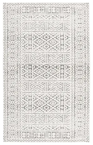 Tatiana Ivory and Grey Textured Tribal Rugmodern color block patchwork rug