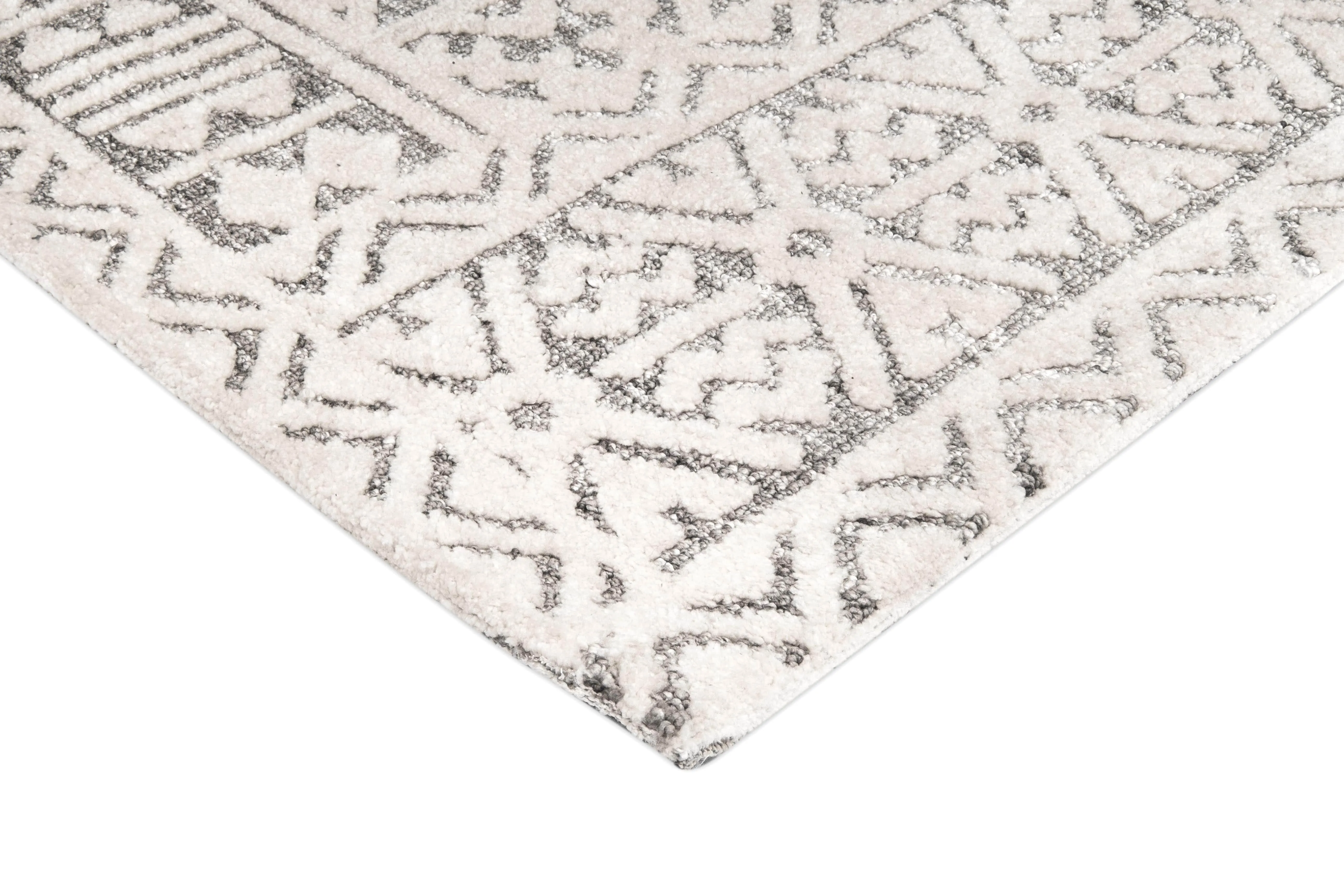 Tatiana Ivory and Grey Textured Tribal Rug