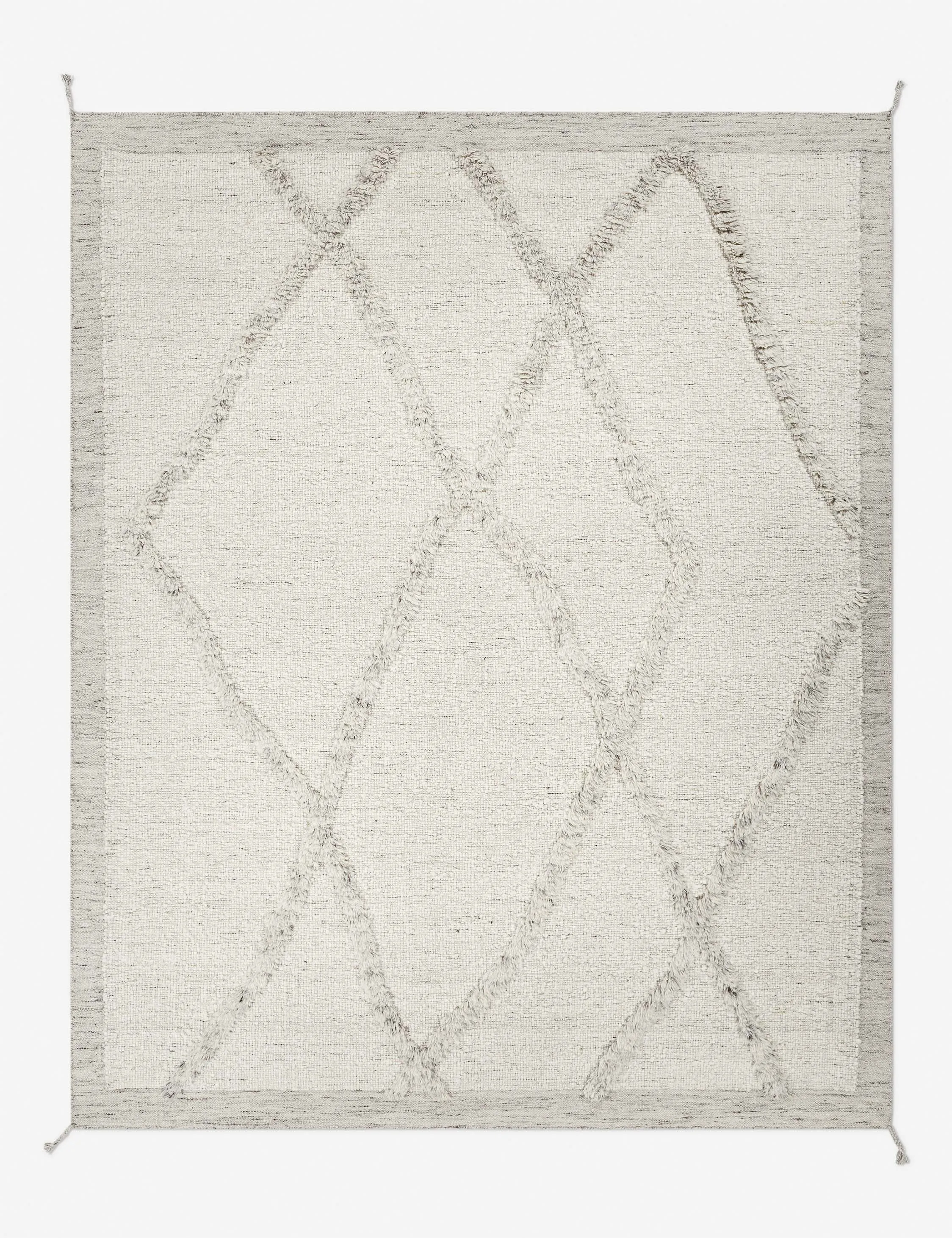 Tavares Hand-Knotted Wool Morrocan Style Rugmodern color block patchwork rug