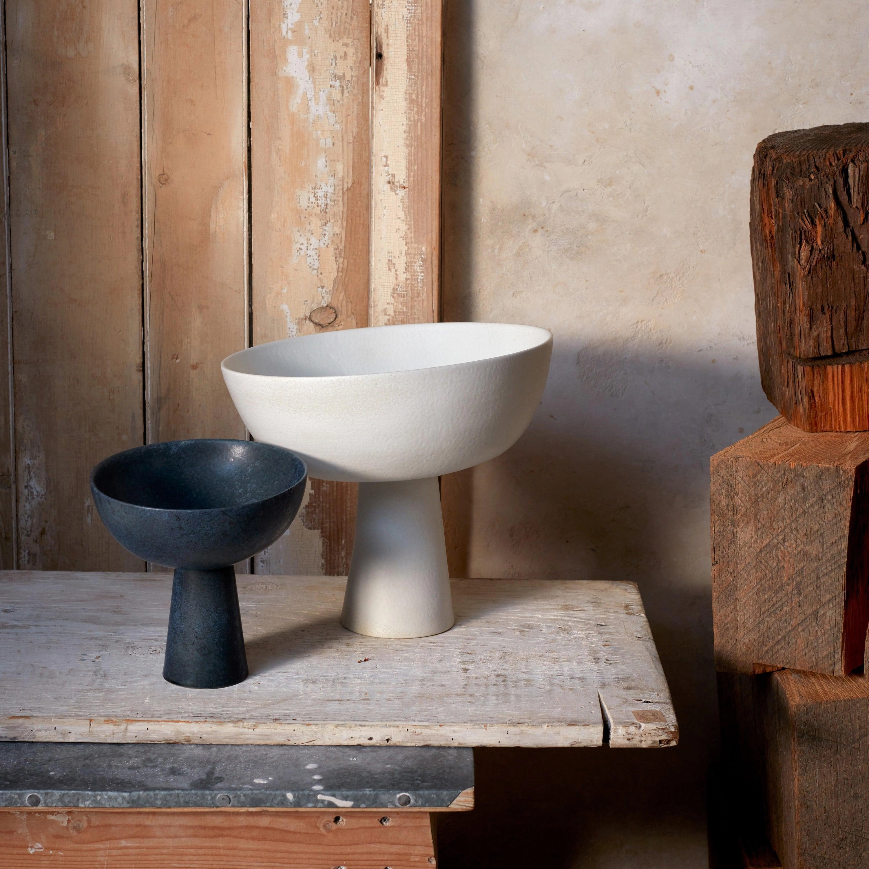 Terra Bowl on Stand - Medium - Stone