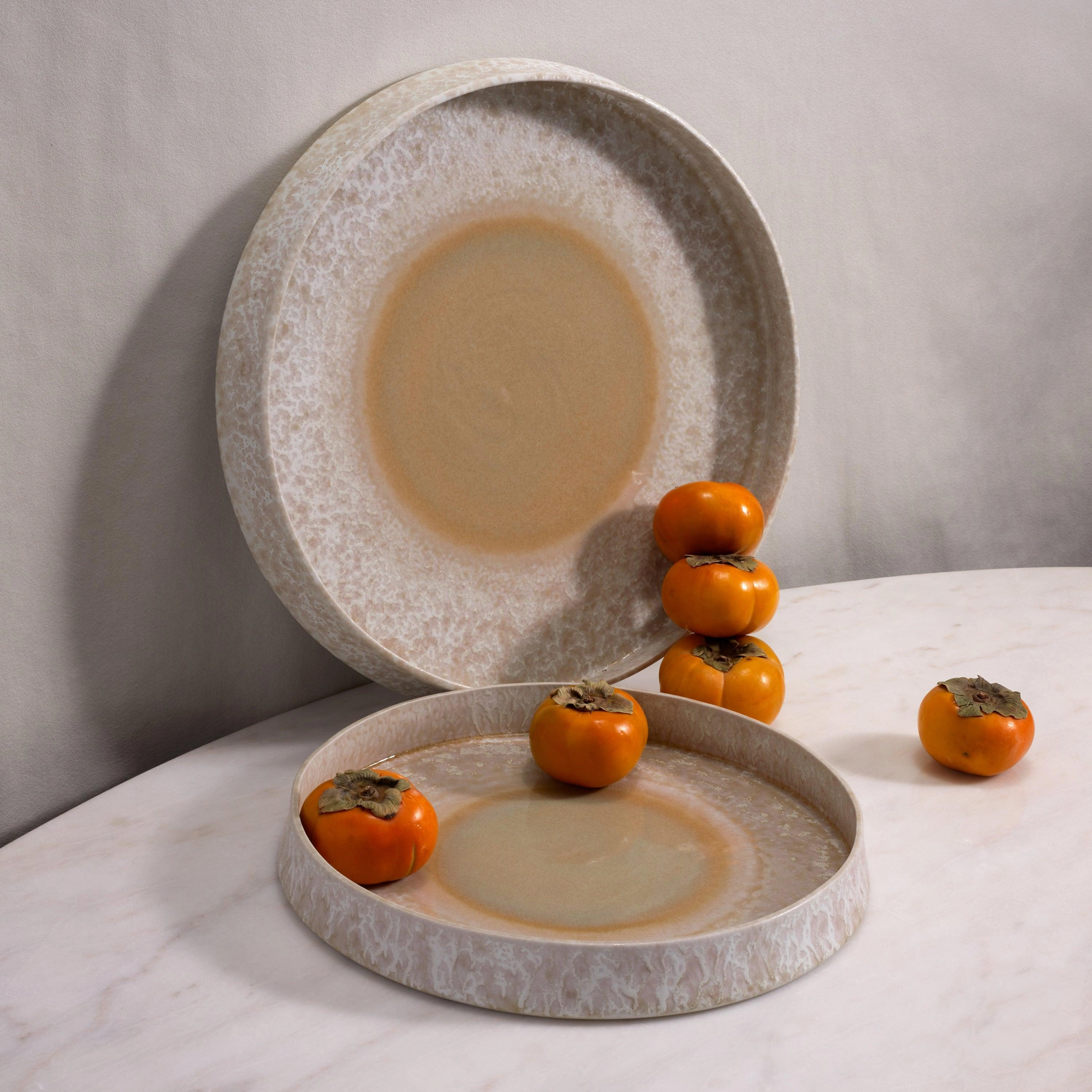 Terra Round Platter - Large - Dusty Rose