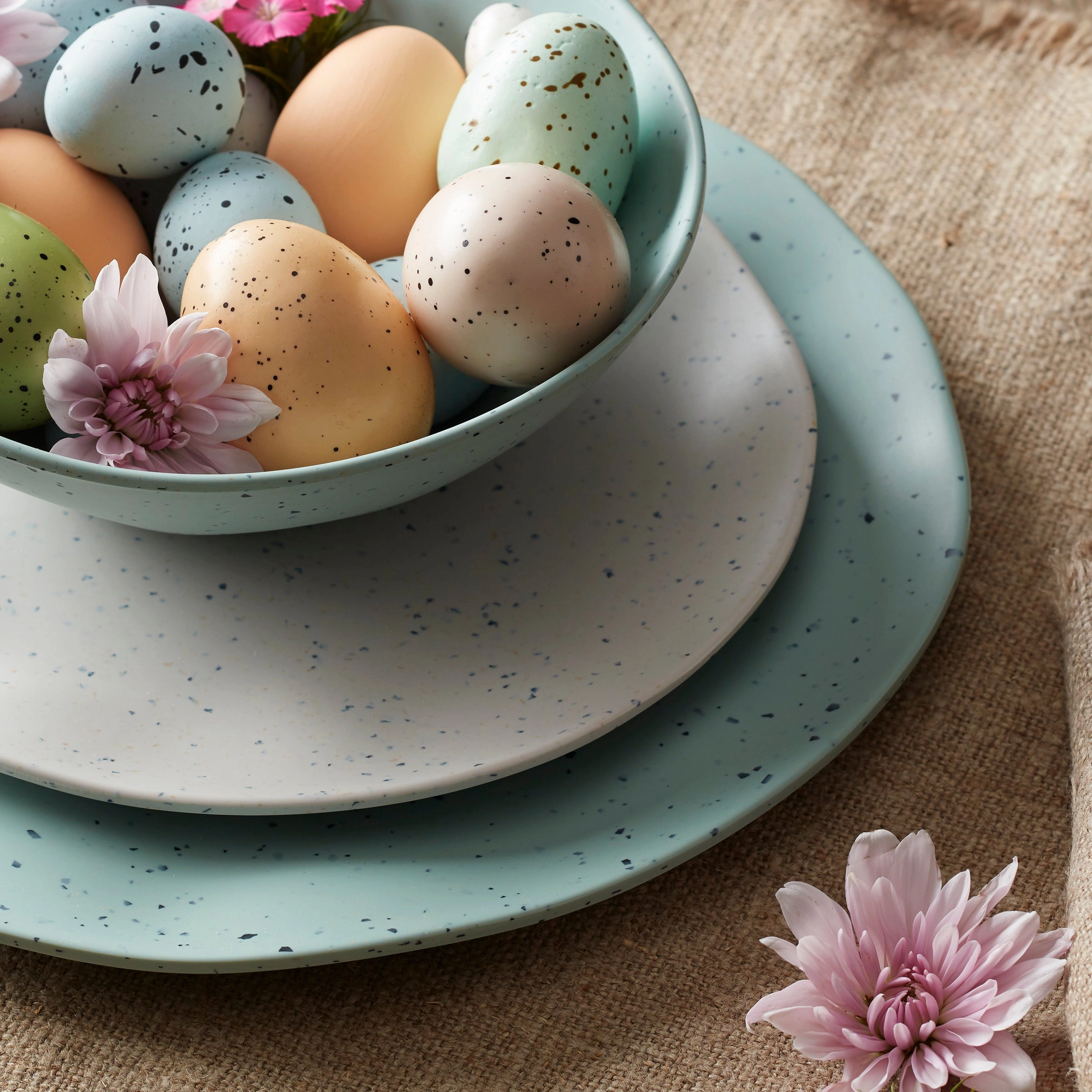 Terrazzo Melamine Mint 12-Piece Dinnerware Set