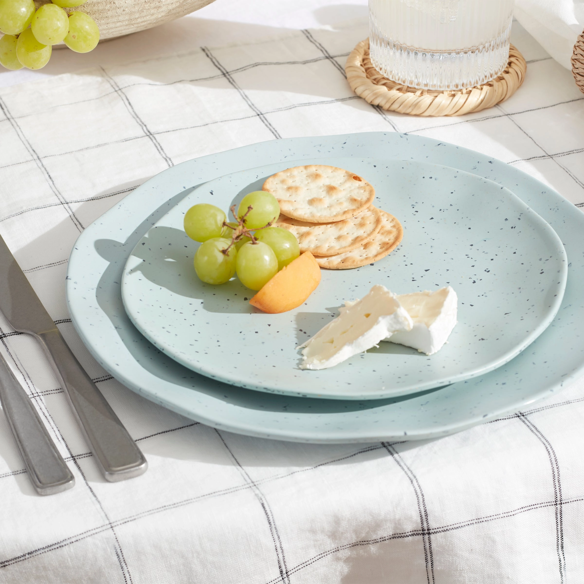 Terrazzo Melamine Mint 12-Piece Dinnerware Set