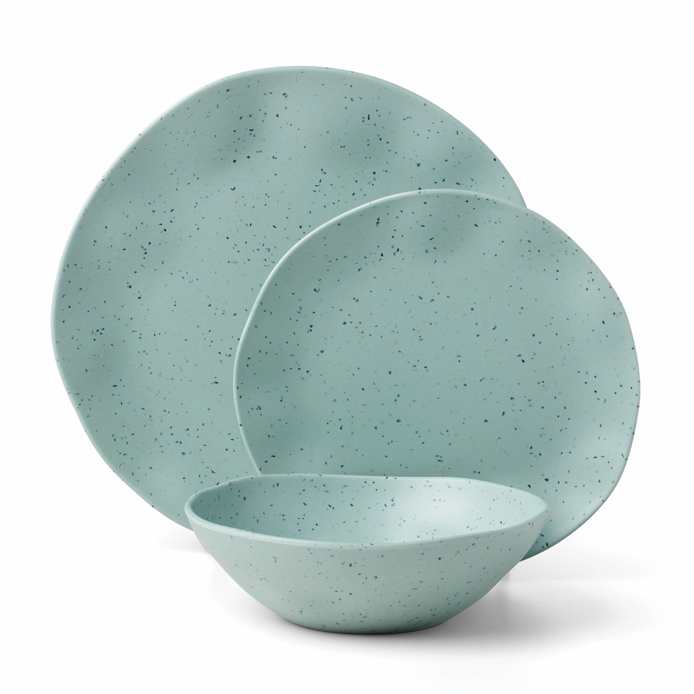 Terrazzo Melamine Mint 12-Piece Dinnerware Set
