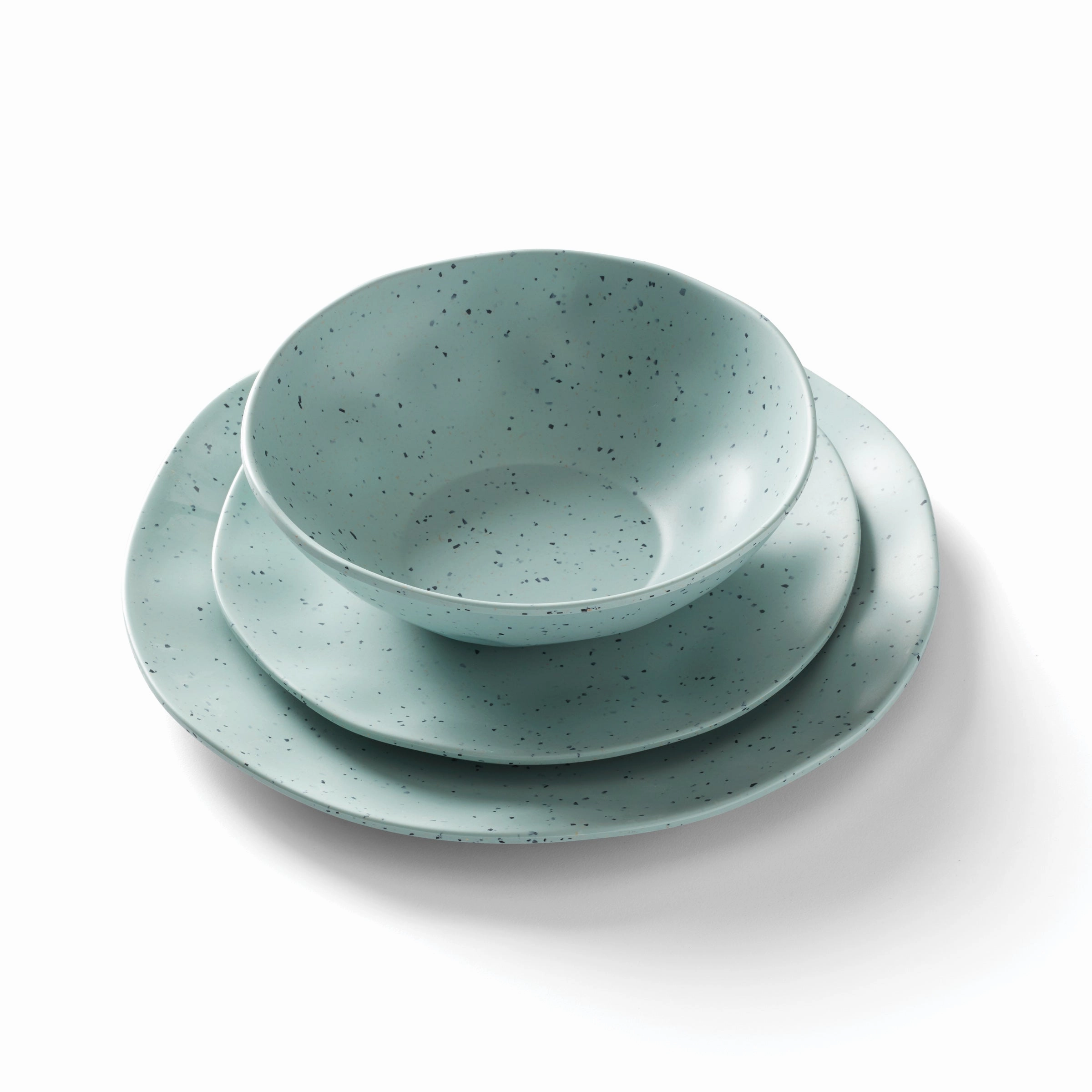 Terrazzo Melamine Mint 12-Piece Dinnerware Set