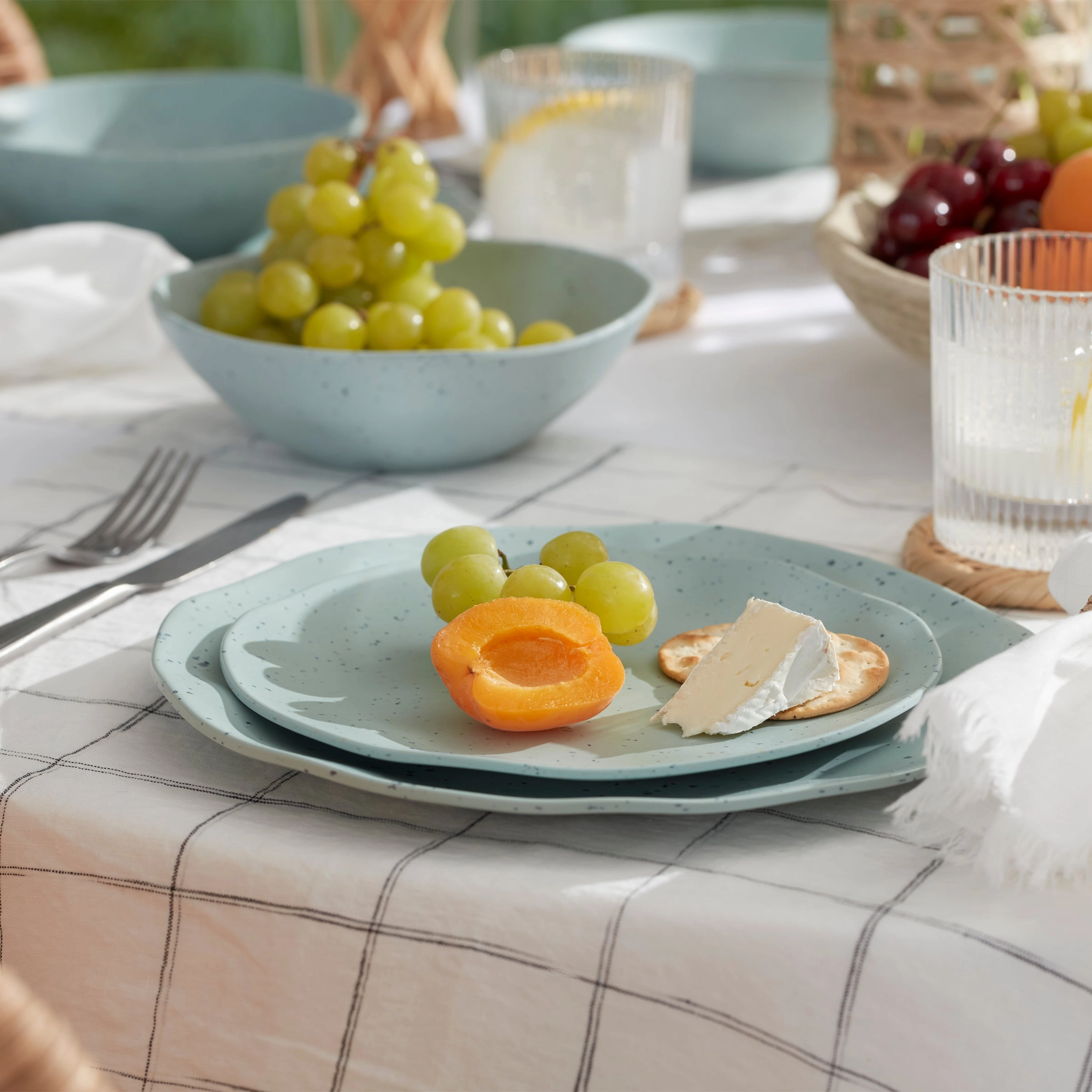 Terrazzo Melamine Mint 12-Piece Dinnerware Set