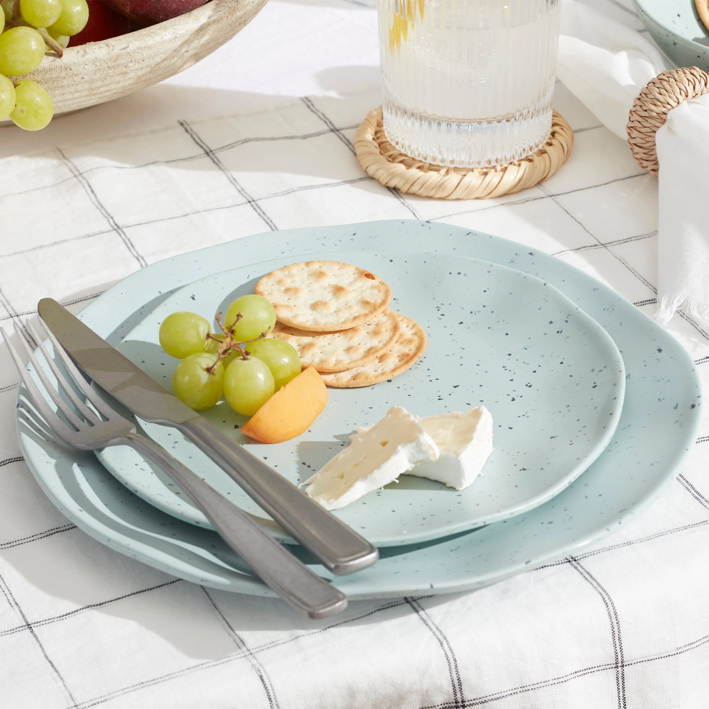 Terrazzo Melamine Mint 12-Piece Dinnerware Set