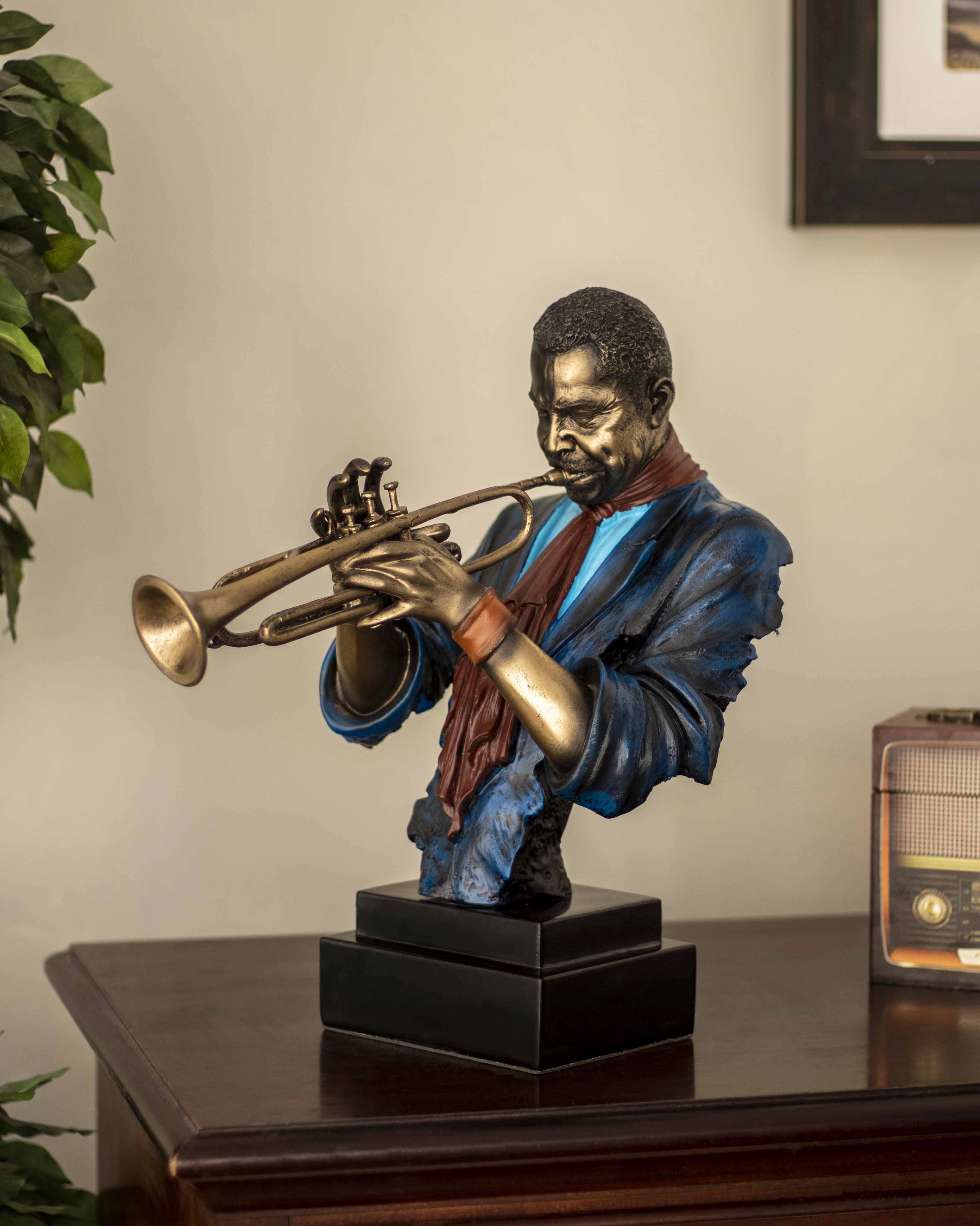 The Blues - Musician Playing Trumpet Bust