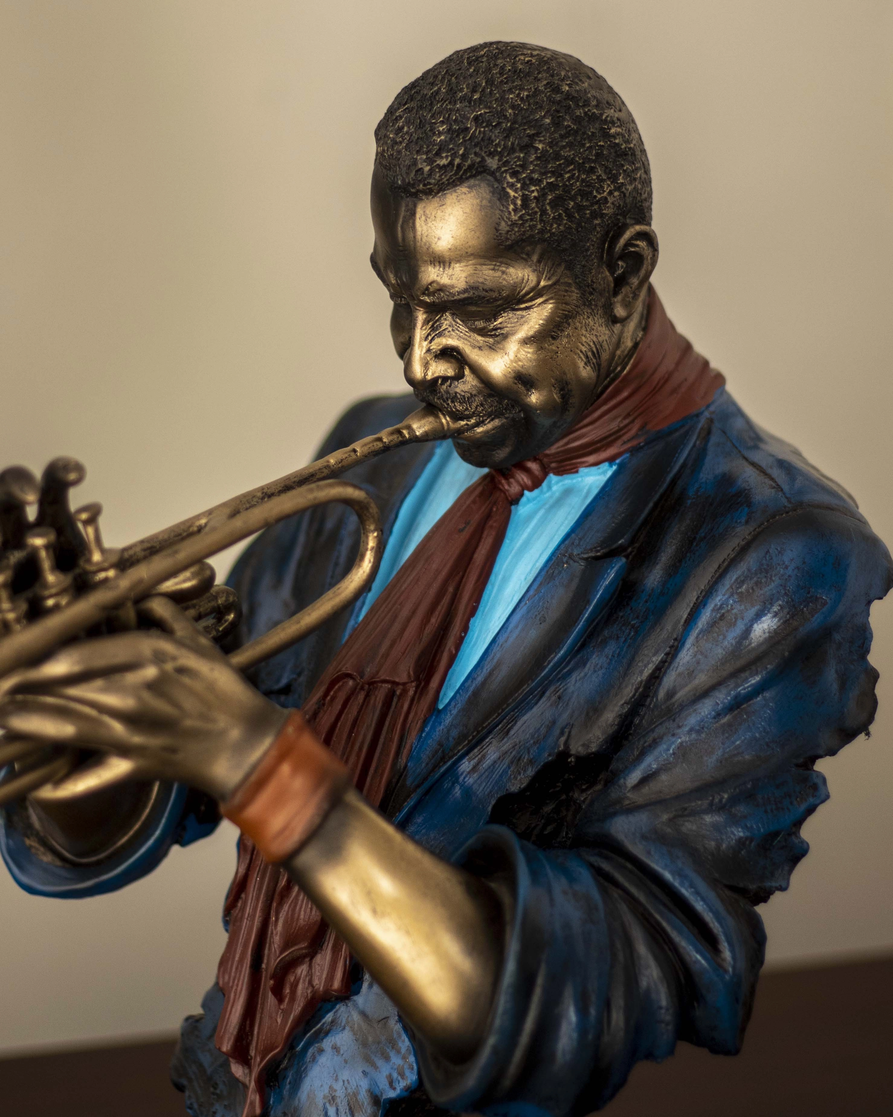 The Blues - Musician Playing Trumpet Bust