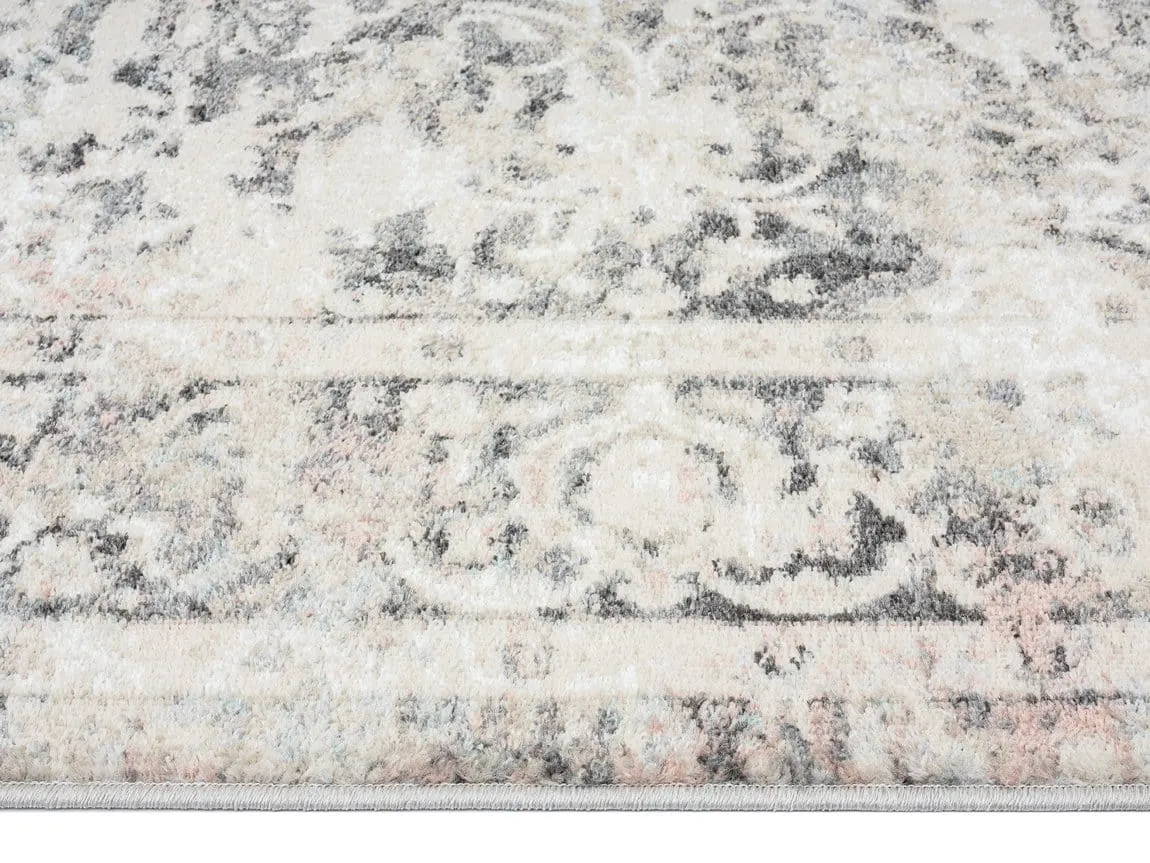 Thea Cream And Grey Traditional Medallion Floral Rug *NO RETURNS UNLESS FAULTY