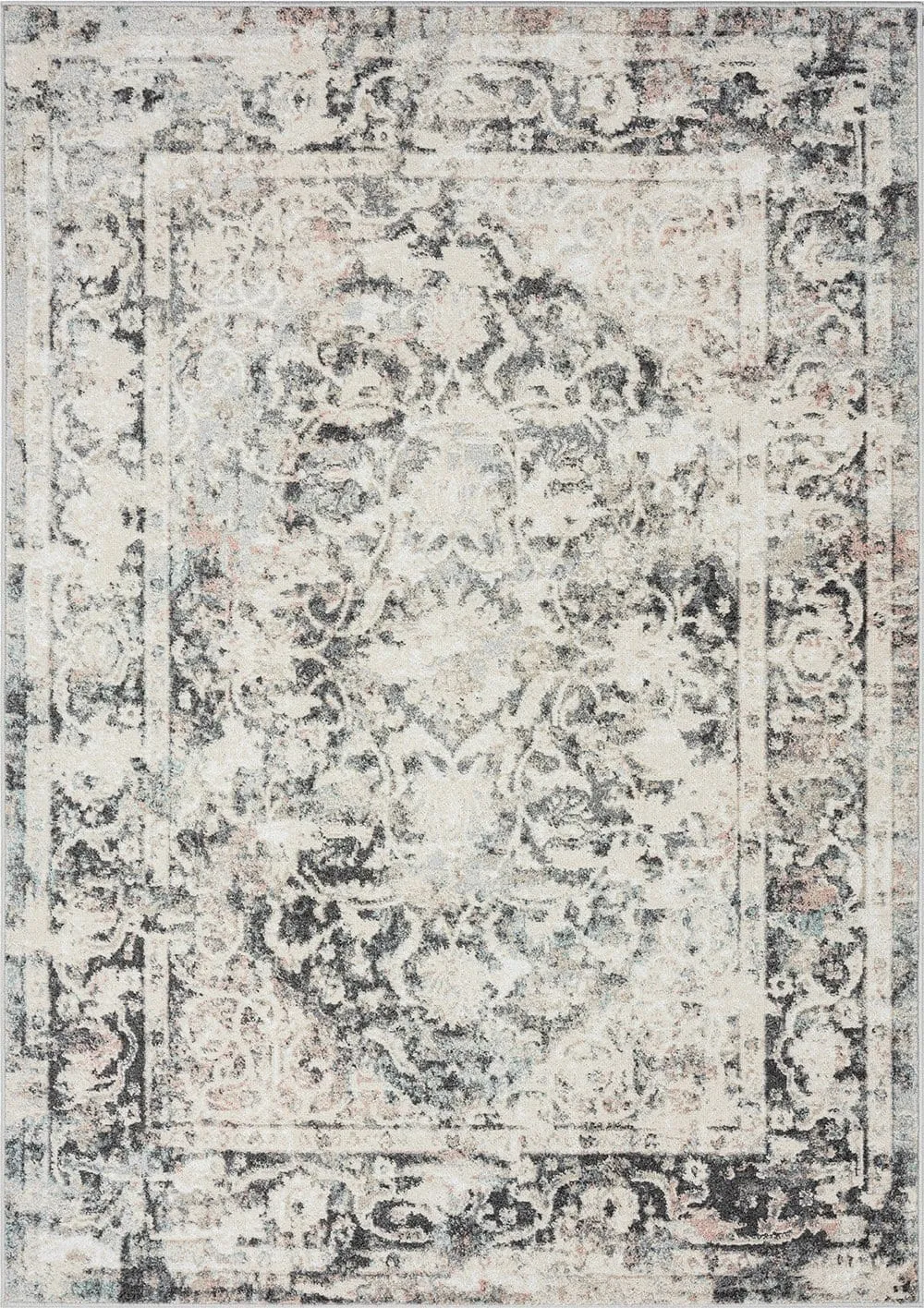 Thea Cream And Grey Traditional Medallion Floral Rug *NO RETURNS UNLESS FAULTYmodern color block patchwork rug