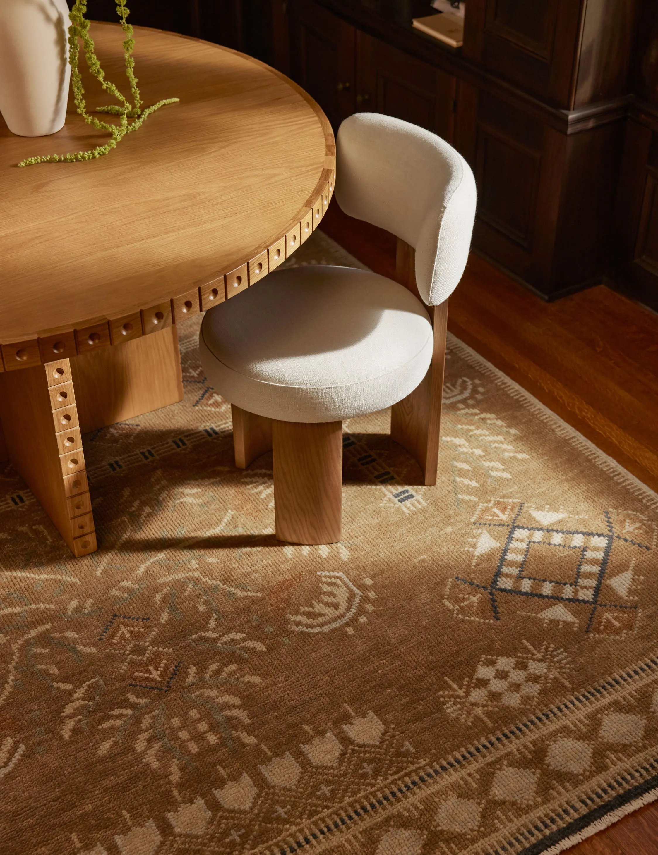 Theda Hand-Knotted Wool Rugmodern color block patchwork rug