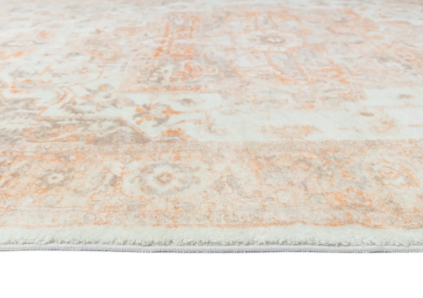 Theodora Orange and Beige Distressed Washable Rug *NO RETURNS UNLESS FAULTY