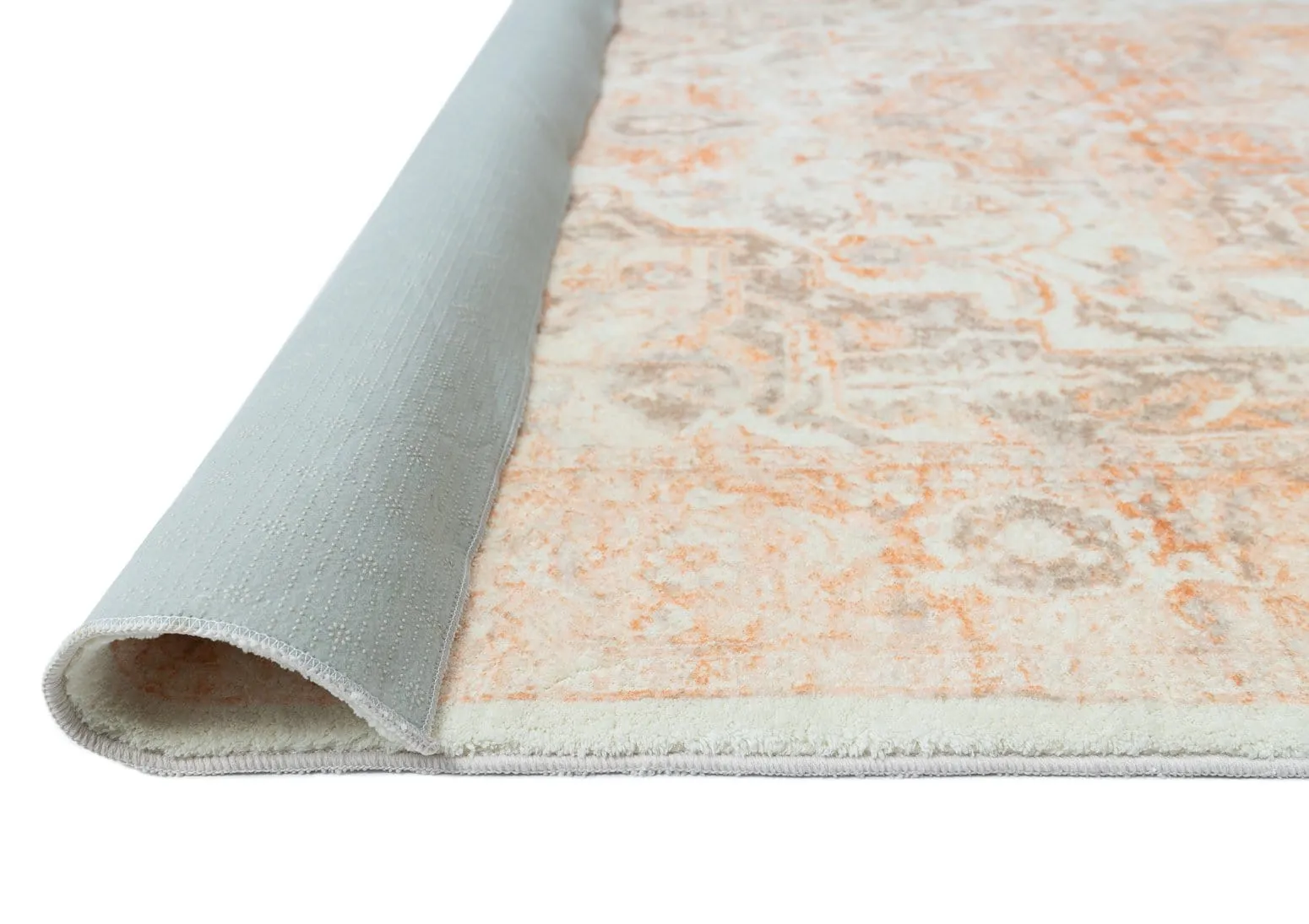 Theodora Orange and Beige Distressed Washable Rug *NO RETURNS UNLESS FAULTY