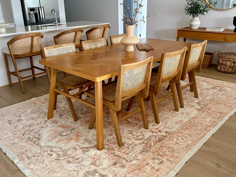 Theodora Orange and Beige Distressed Washable Rug *NO RETURNS UNLESS FAULTY