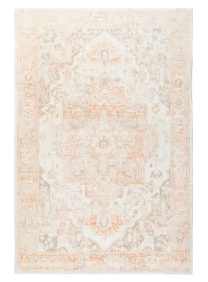 Theodora Orange and Beige Distressed Washable Rug *NO RETURNS UNLESS FAULTYmodern color block patchwork rug