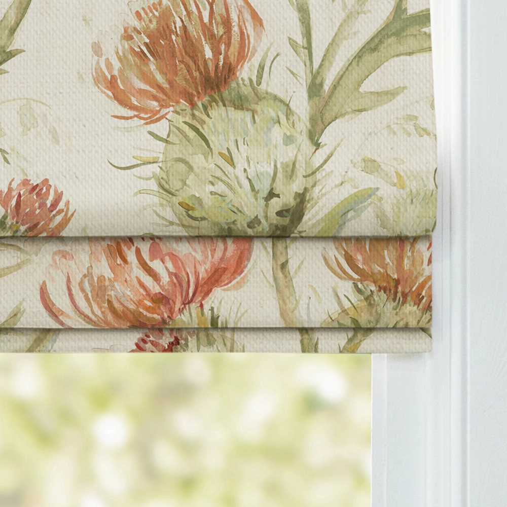 Thistle Glen Printed Linen Made to Measure Roman Blinds Autumn