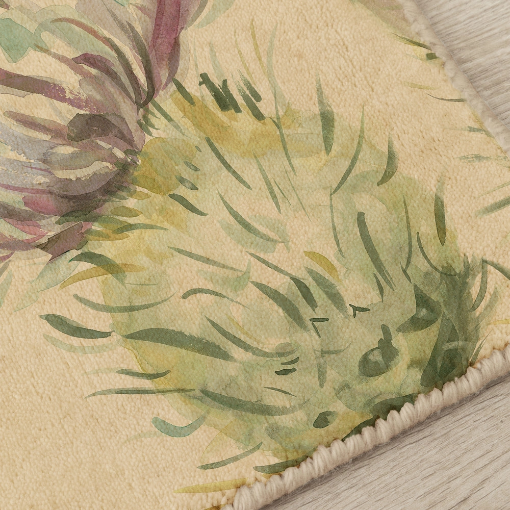 Thistle Glen Printed Wool Rug Green