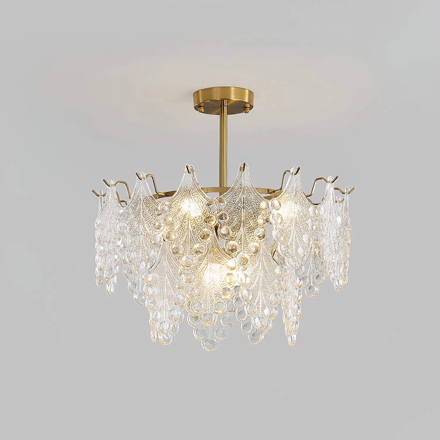 Tiered Carved Glass Chandelier