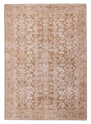 Tiki Brown Mustard Plush Rollie Pollie Playmatmodern color block patchwork rug