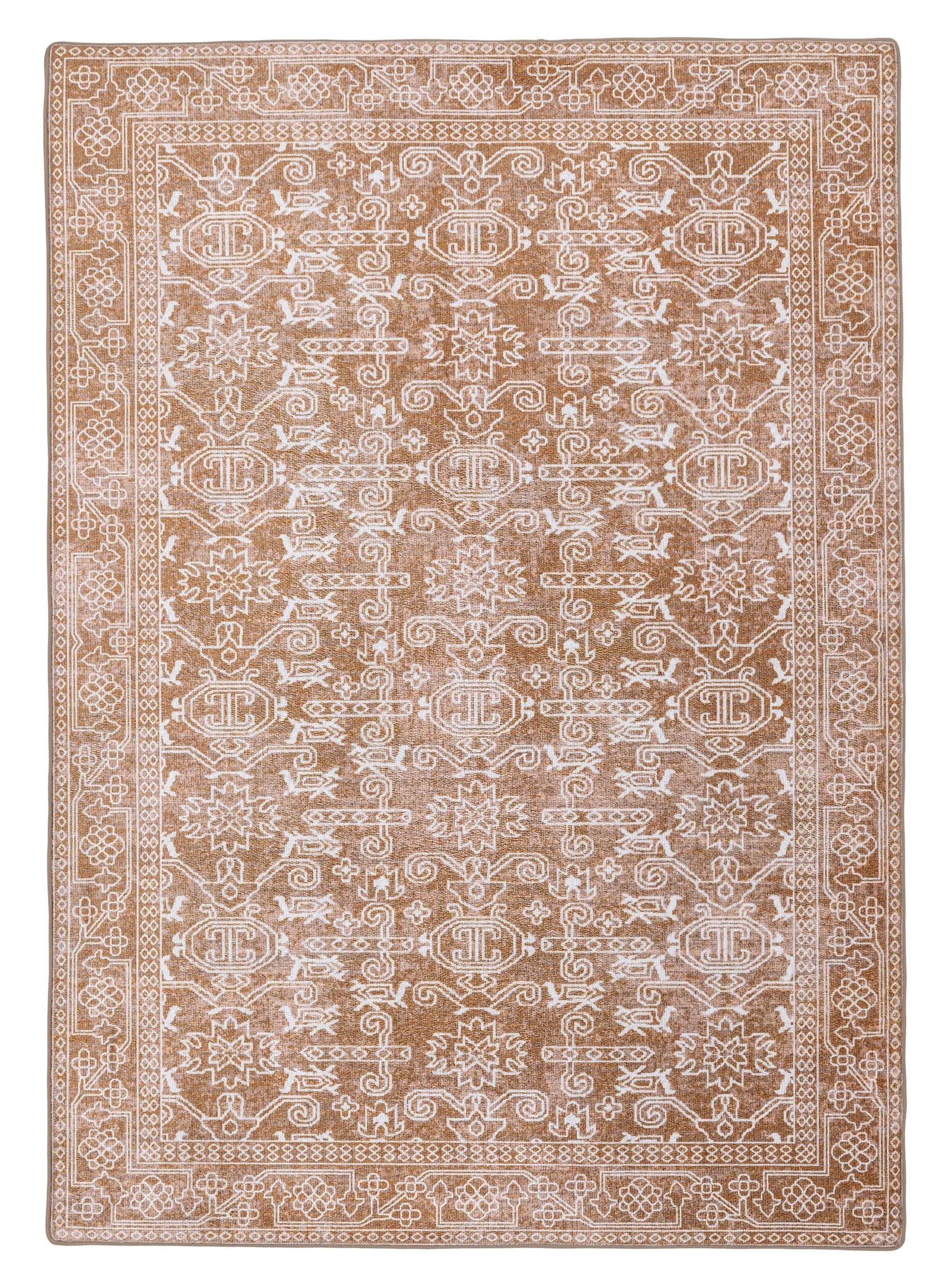 Tiki Brown Mustard Plush Rollie Pollie Playmatmodern color block patchwork rug