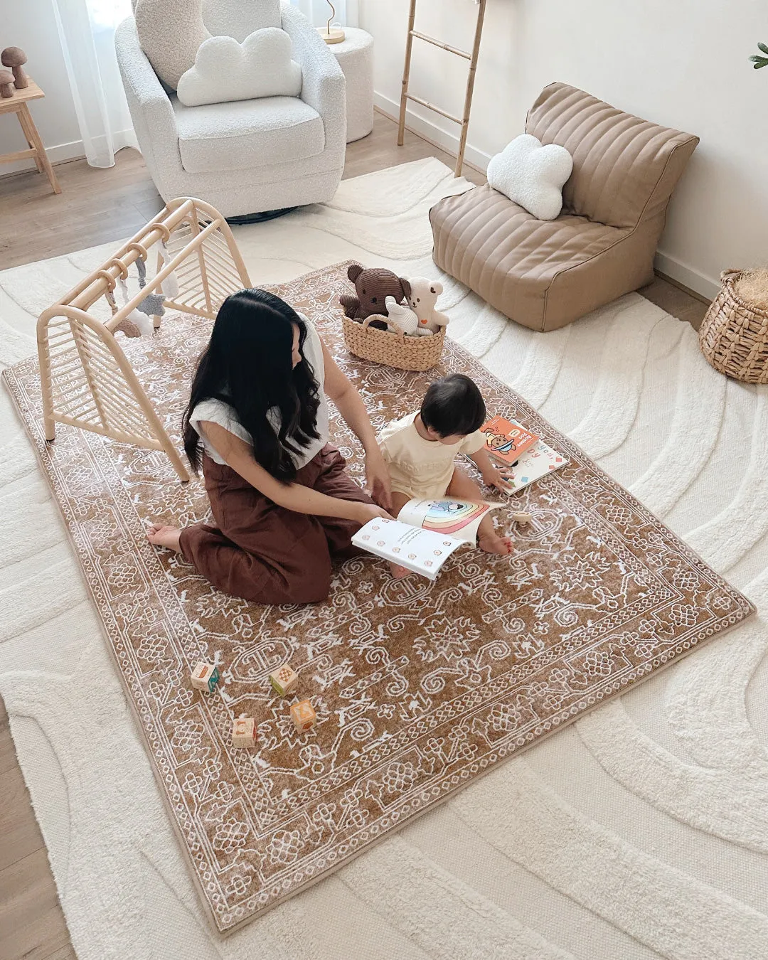 Tiki Brown Mustard Plush Rollie Pollie Playmat
