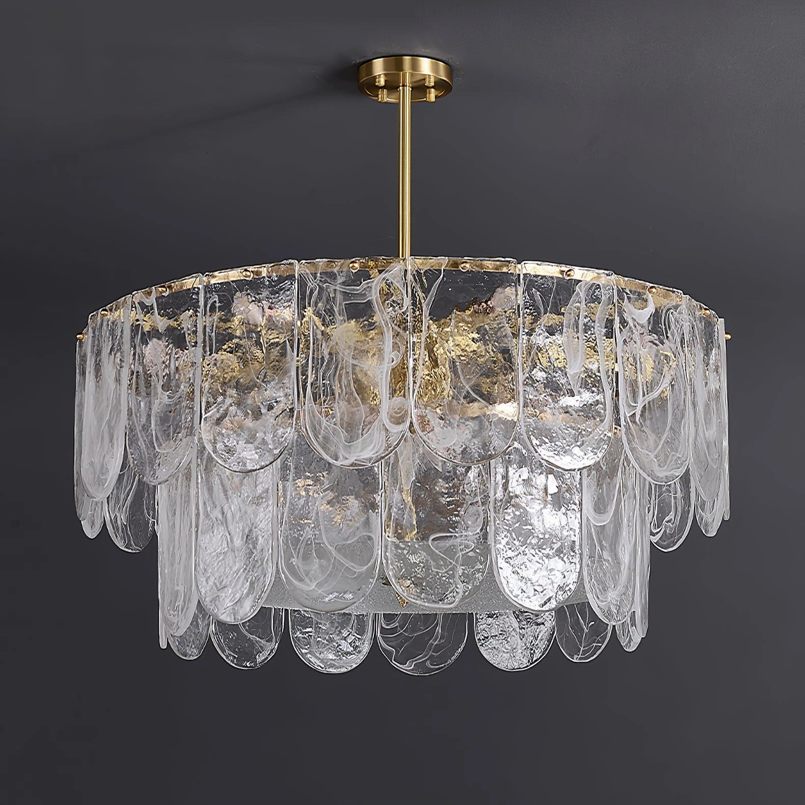 Traditional Classic Metal Glass Chandelier