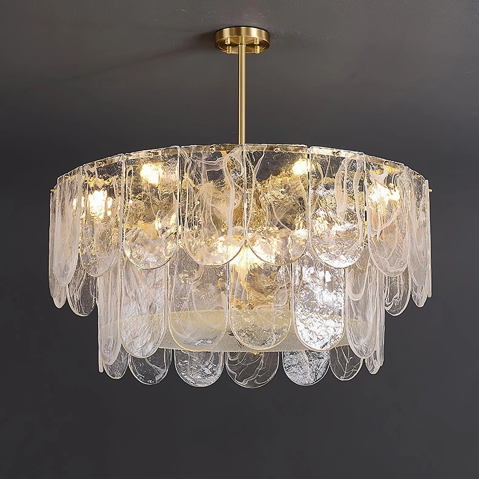 Traditional Classic Metal Glass Chandelier