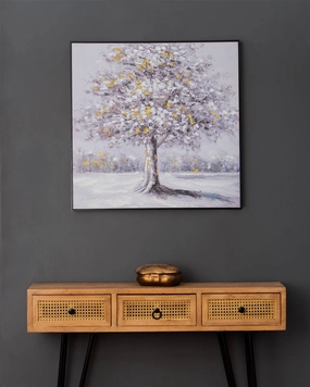 Tree Under the Willow Semi Hand-made Wall Art - 32*32 Inchnordic style wall decor