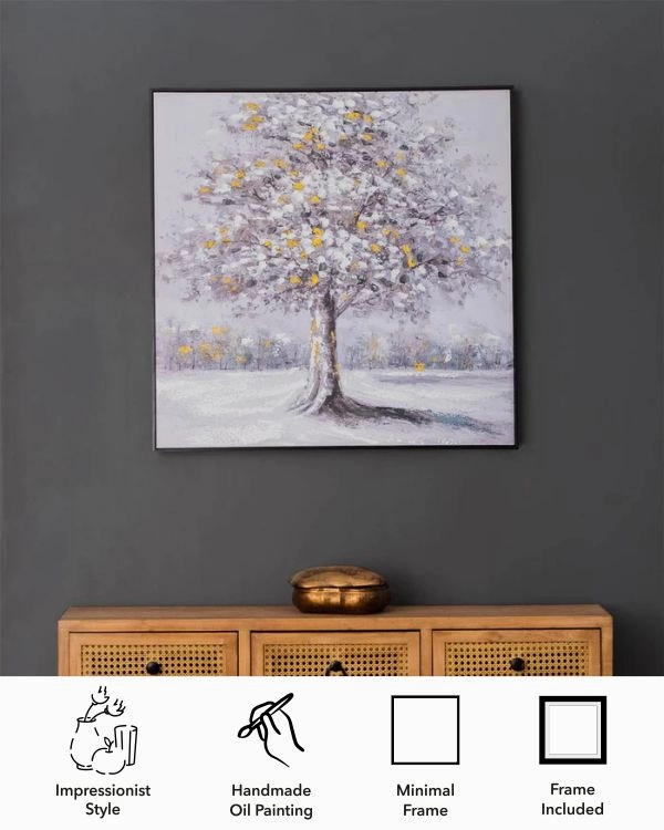 Tree Under the Willow Semi Hand-made Wall Art - 32*32 Inch