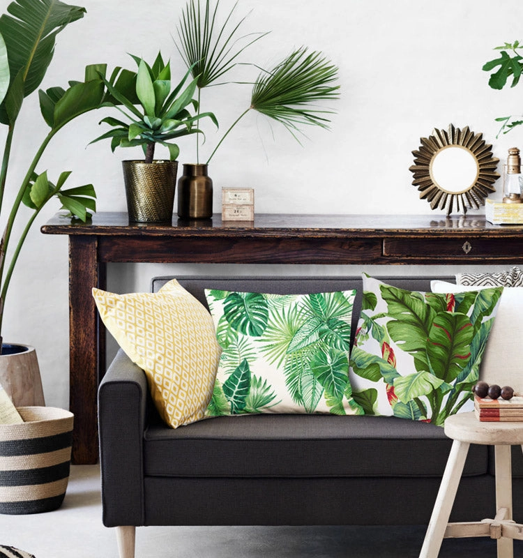 Tropical Green Throw Cushionhome decor ,wall decor 