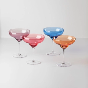 True Colors Margarita Glasses - Set Of 4glass cups ,personalized mugs 