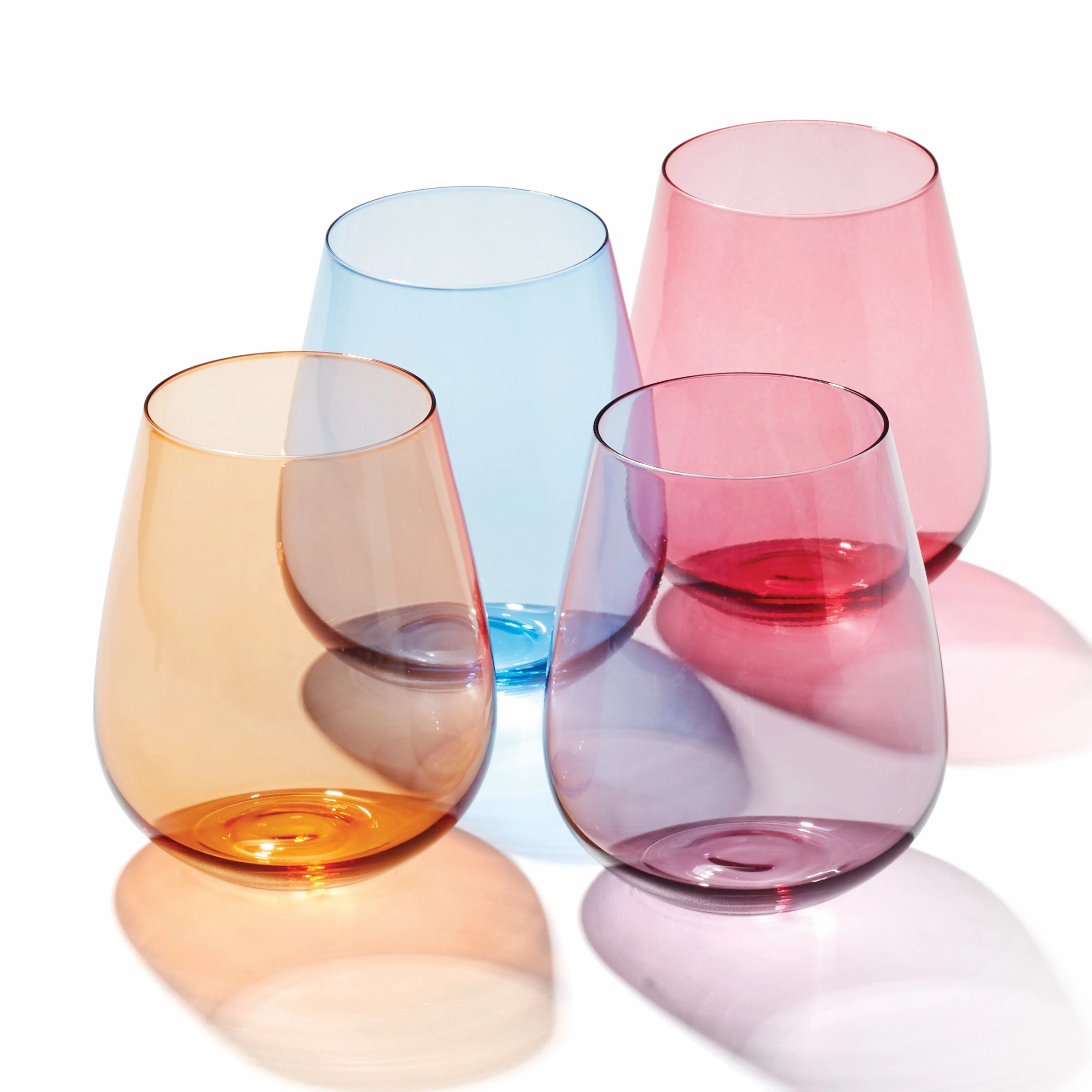 True Colors Stemless Wine Glasses - Set Of 4