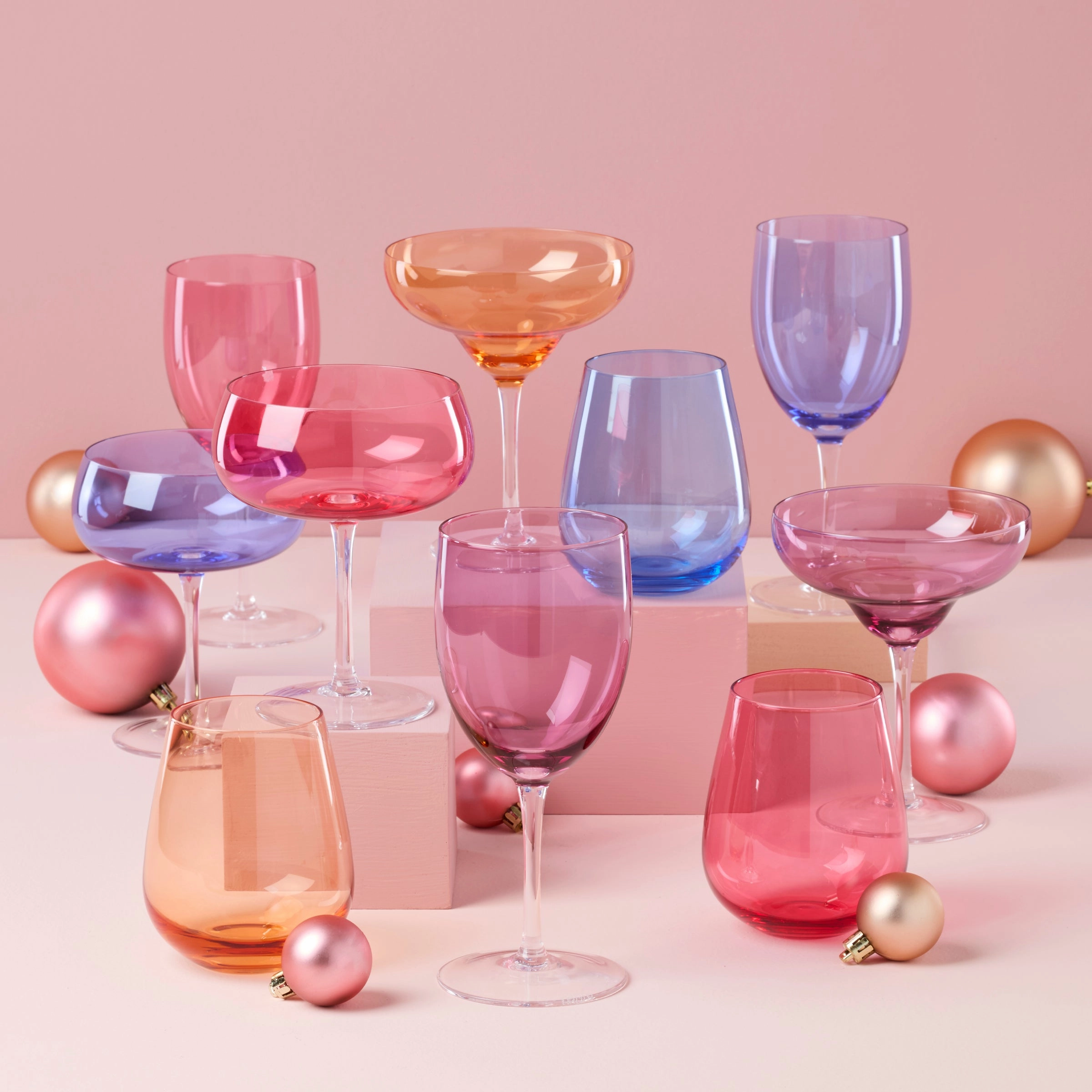 True Colors Stemless Wine Glasses - Set Of 4