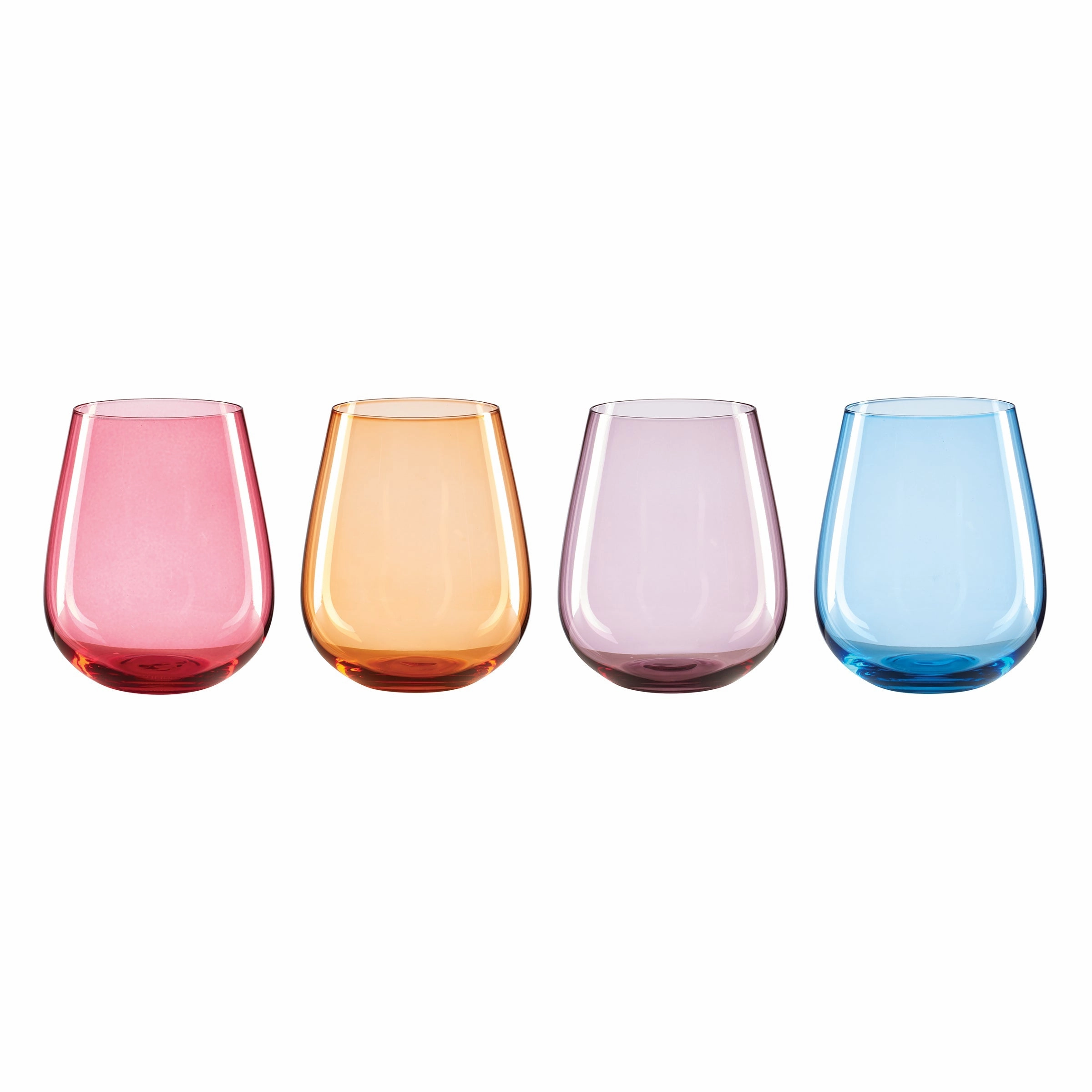 True Colors Stemless Wine Glasses - Set Of 4