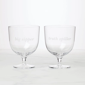 Truth Spiller & Big Sipper Short Glasses - Set Of 2glass cups ,personalized mugs 