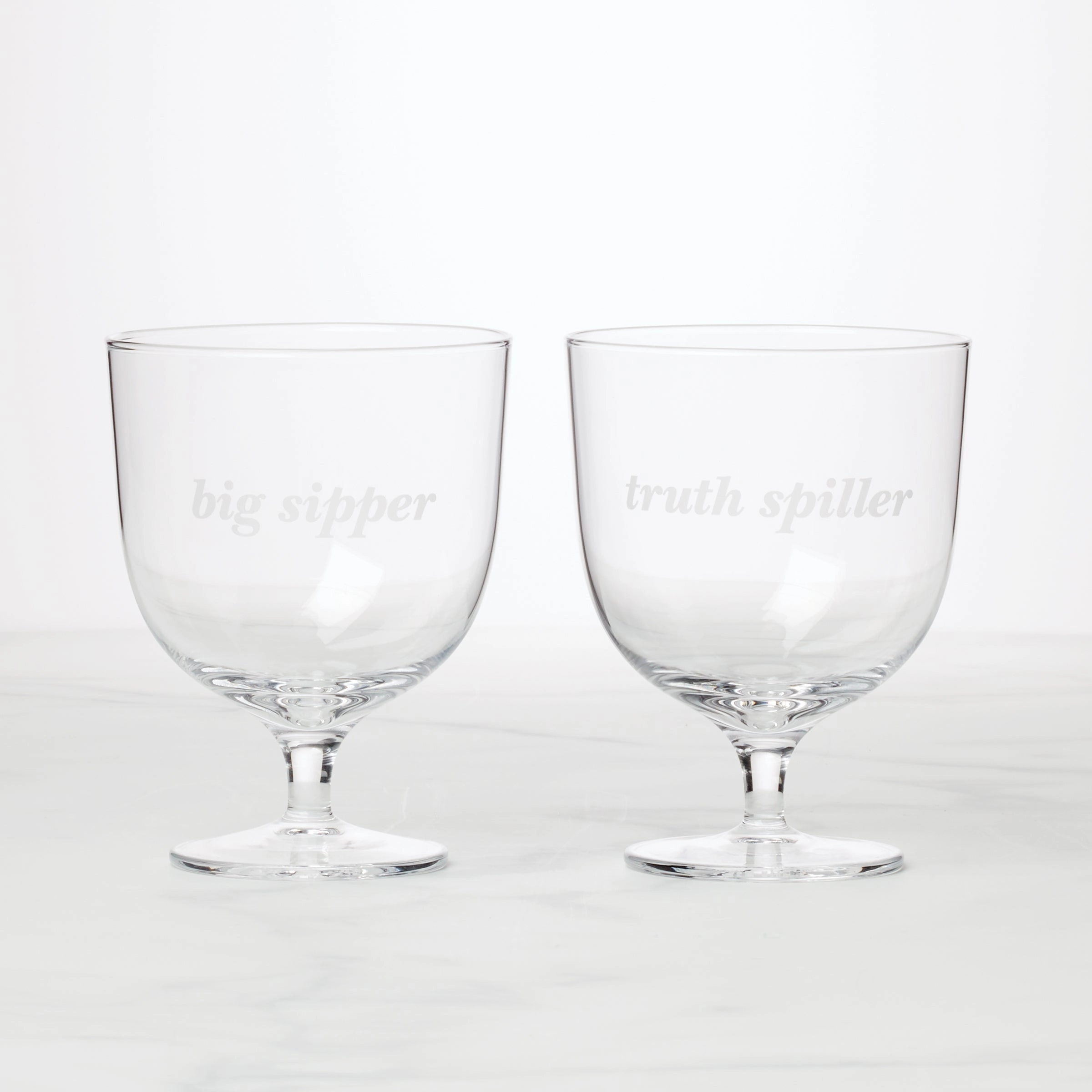 Truth Spiller & Big Sipper Short Glasses - Set Of 2glass cups ,personalized mugs 