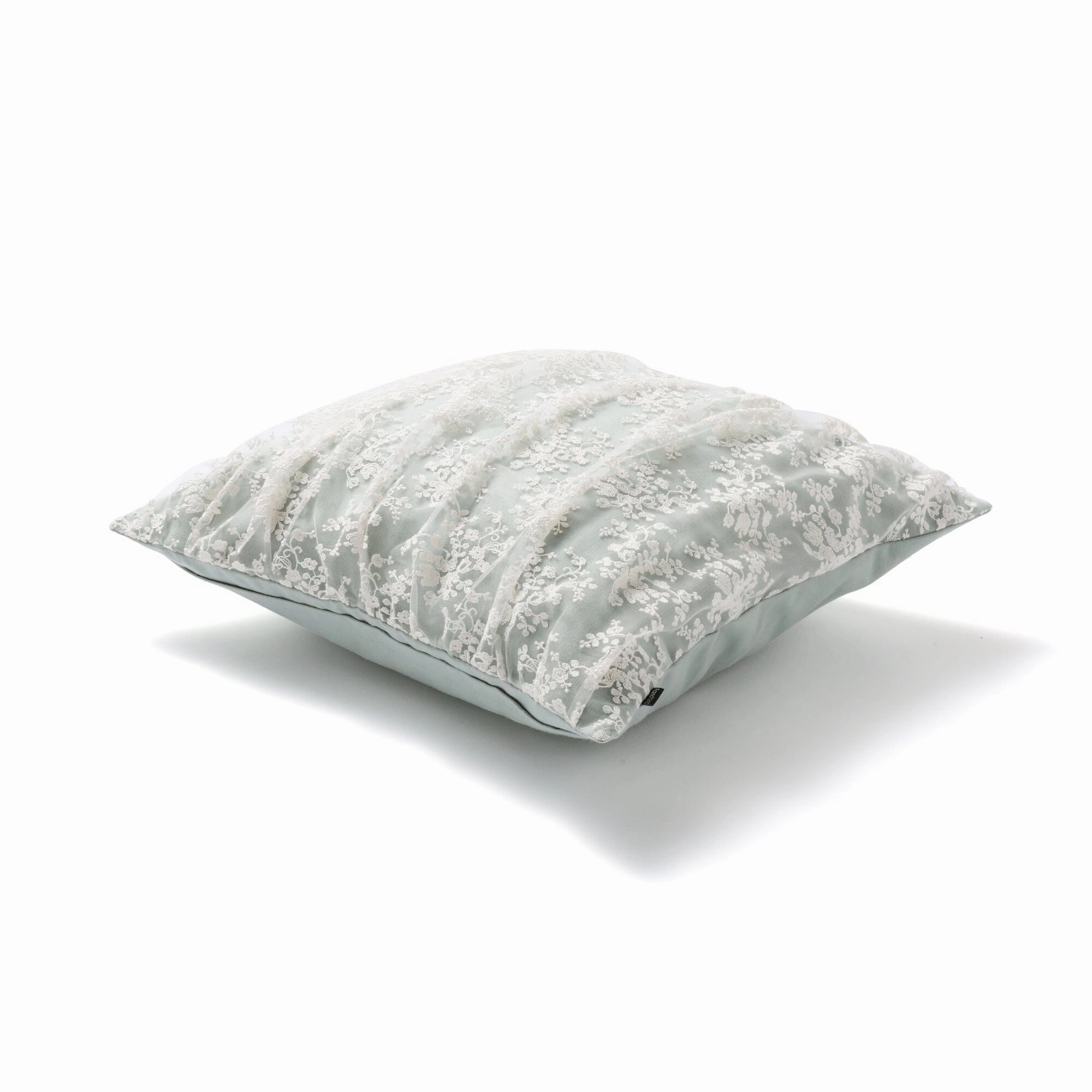 Tulle Flower Cushion Cover 450 X 450 Light Green