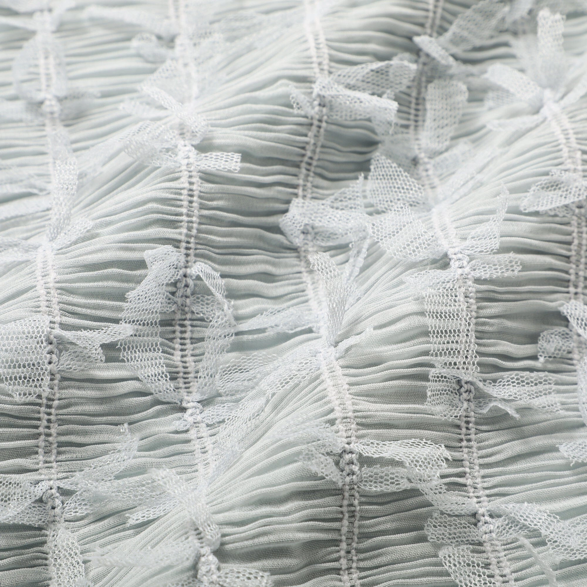 Tulle Ribbon Cushion Cover 450 X 450 Light Blue