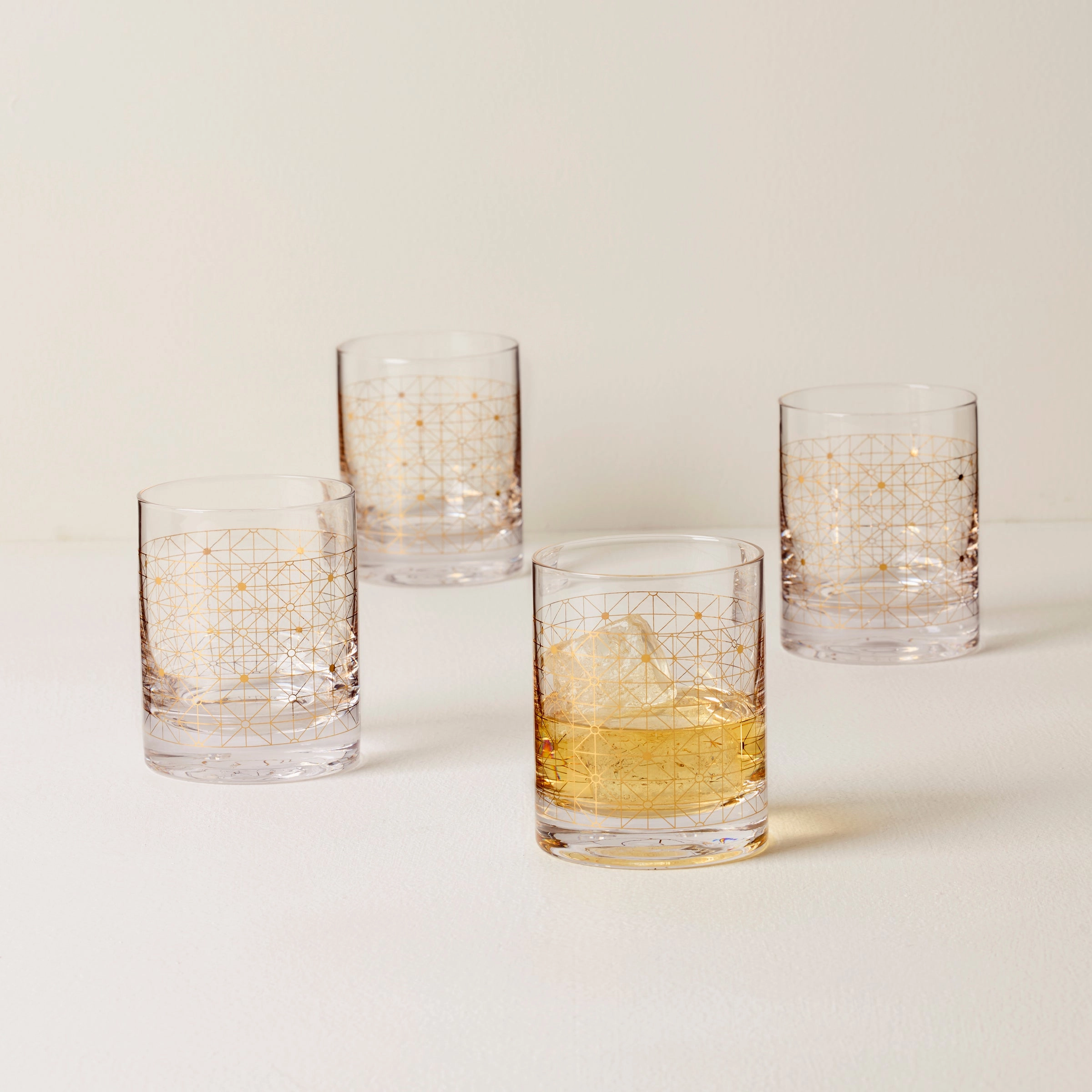 Tuscany Classics Gold Dust Double Old Fashion Glasses - Set